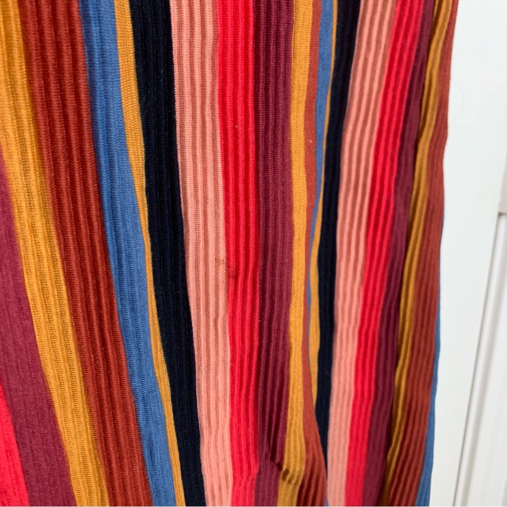 Wild Fable Pleated Striped Multicolor Midi Skirt - Picture 6 of 6